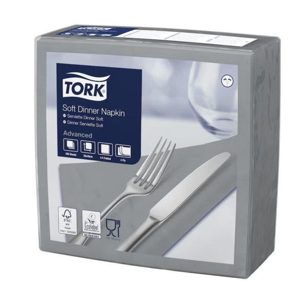 Tork Soft harmaa Dinner-lautasliina