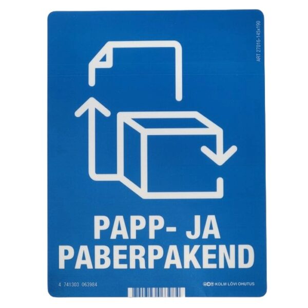 Jäteastiatarra pahvi ja paperi