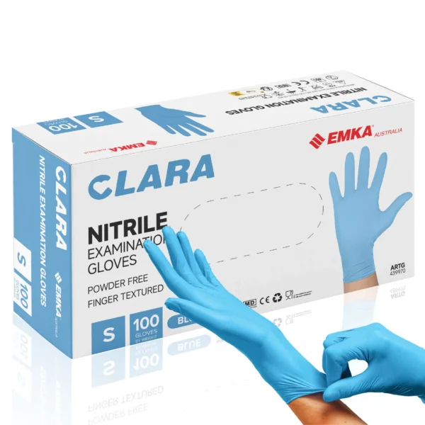 Kertakäyttöiset nitriilikäsineet Clara S sininen